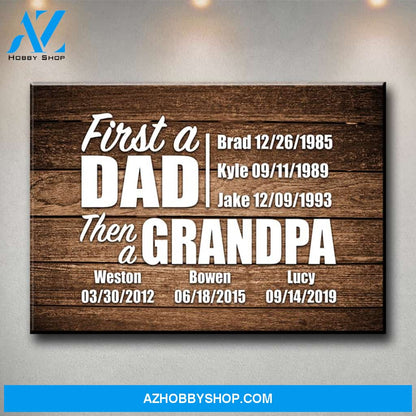 First A Dad Premium Canvas
