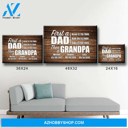 First A Dad Premium Canvas