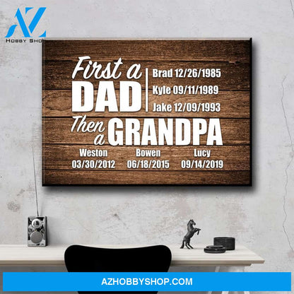 First A Dad Premium Canvas
