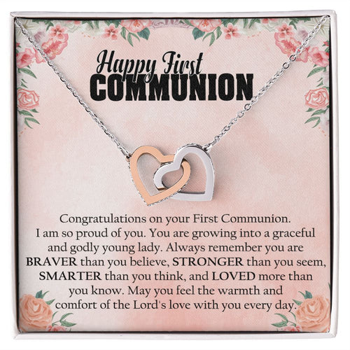 First Communion - Interlocking Hearts Necklace