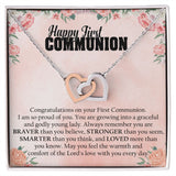 First Communion - Interlocking Hearts Necklace