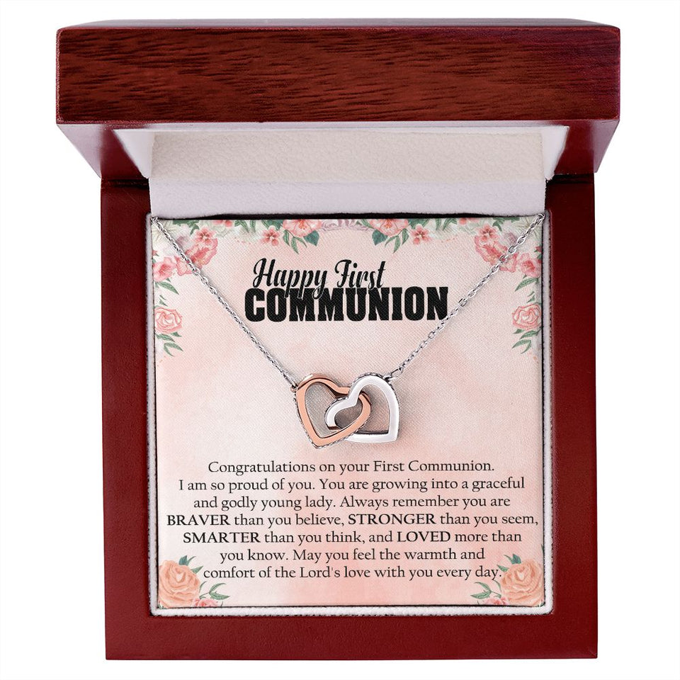 First Communion - Interlocking Hearts Necklace