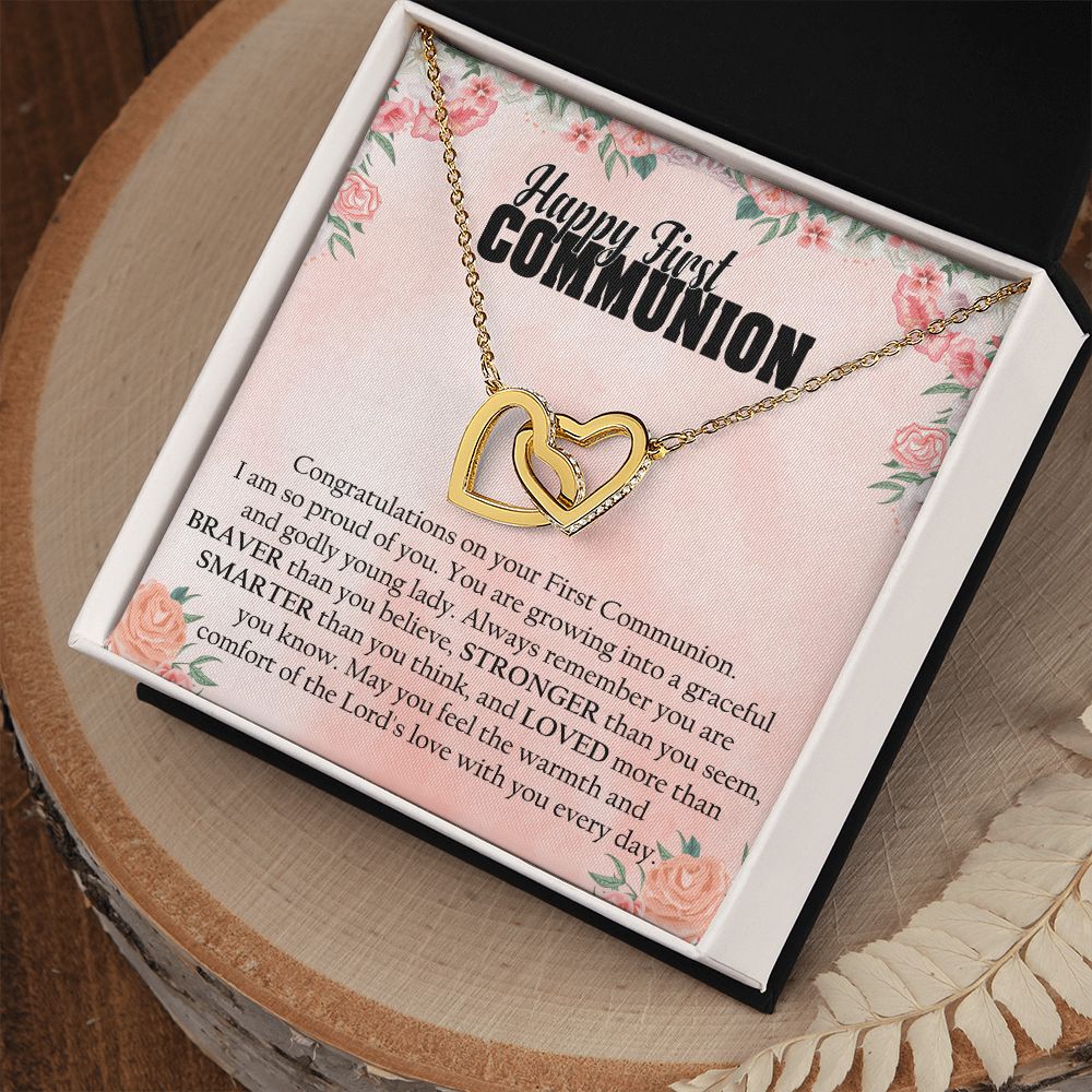 First Communion - Interlocking Hearts Necklace
