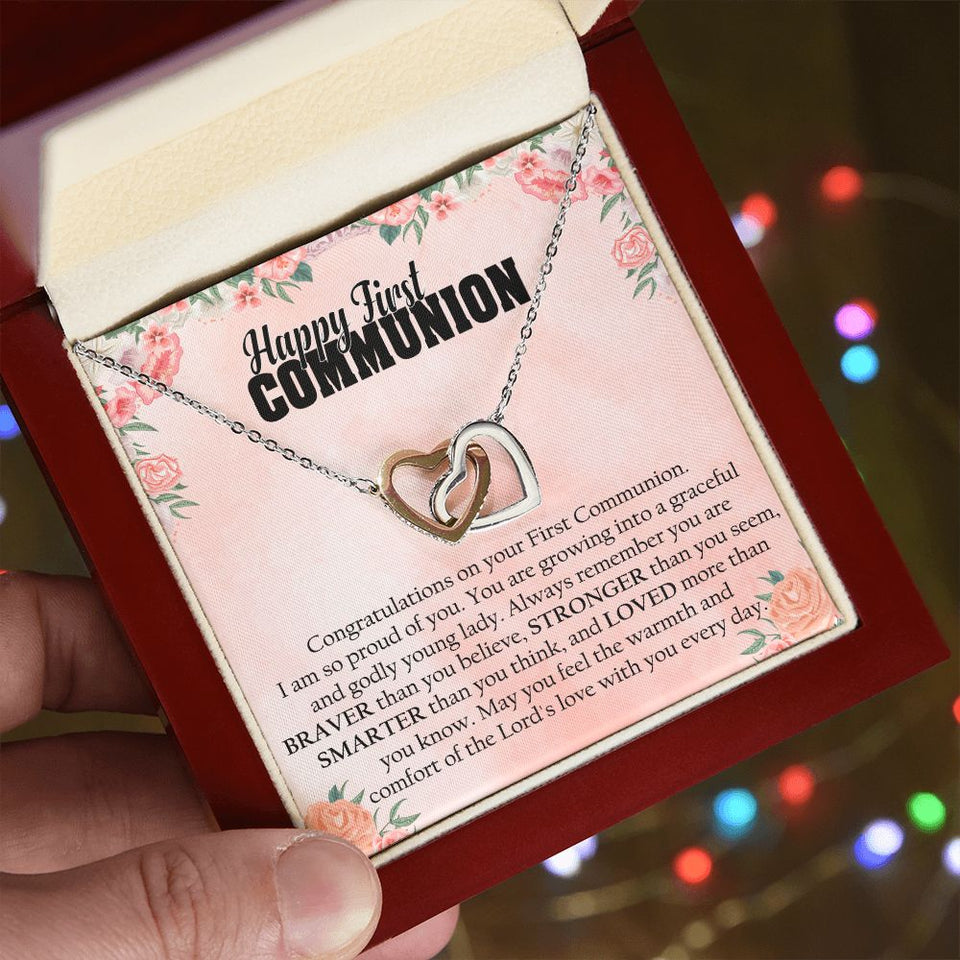 First Communion - Interlocking Hearts Necklace