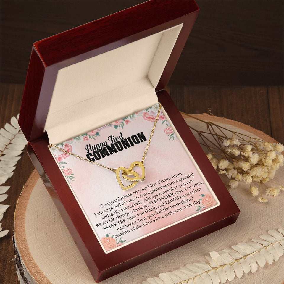 First Communion - Interlocking Hearts Necklace