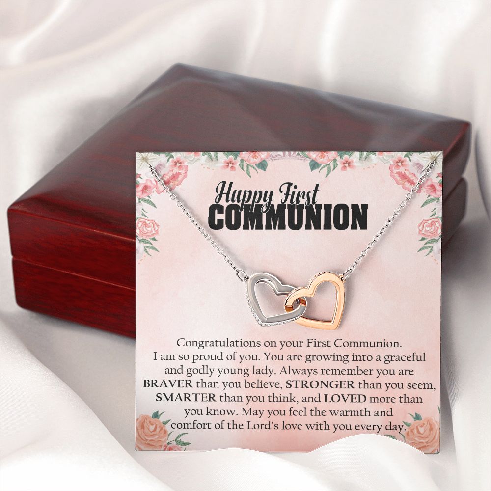 First Communion - Interlocking Hearts Necklace
