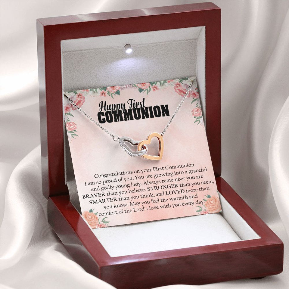 First Communion - Interlocking Hearts Necklace