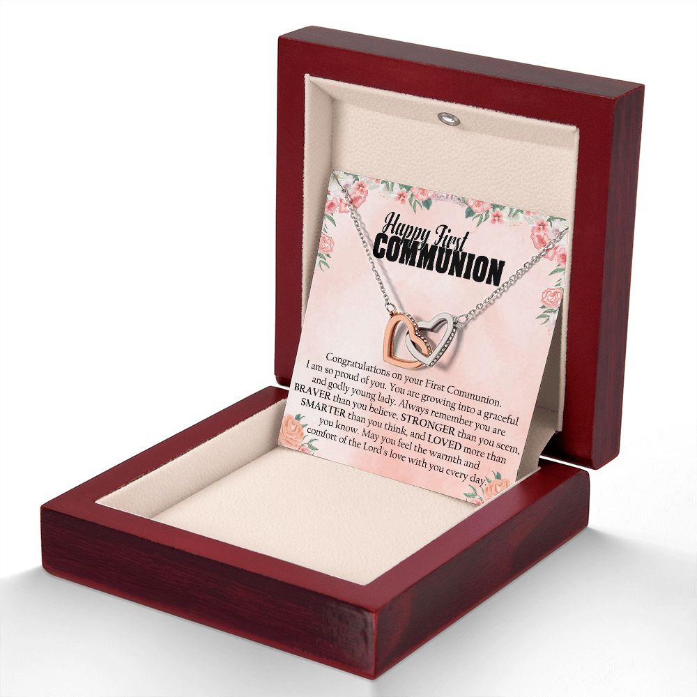 First Communion - Interlocking Hearts Necklace