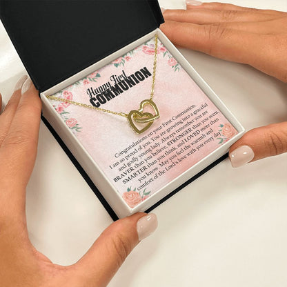 First Communion - Interlocking Hearts Necklace