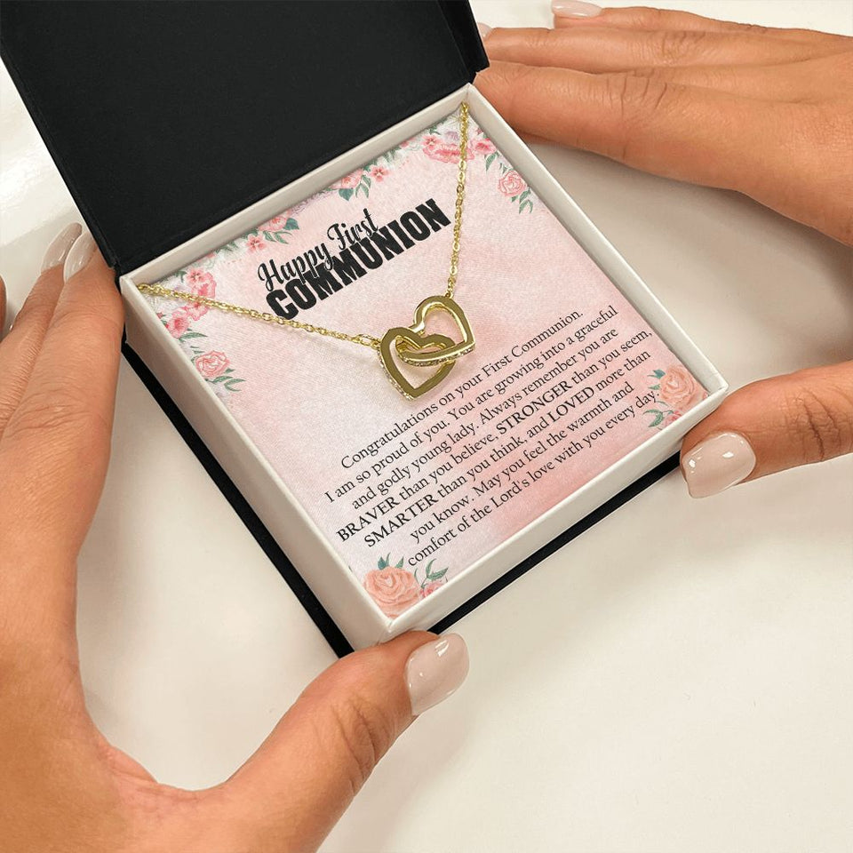 First Communion - Interlocking Hearts Necklace