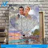 First Dance Lyrics Vows - Custom Saying - Deja Blue Personalized Photo Memorial Canvas, Canvas Wall Art Gift for Family
