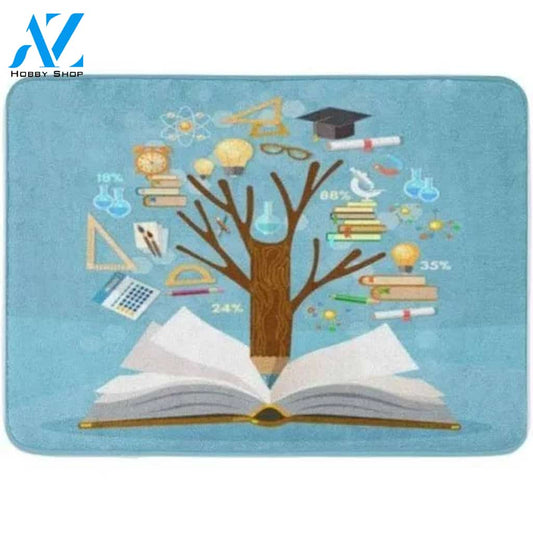 First day of school Education Tree of Knowledge and Open Book Back To School Funny