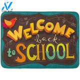 First day of school Welcome Back to School Blackboard Doormat Entrance Rug Indoor and Outdoor Doormat Classroom