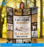 First Thing I See Every Morning Goldendoodle Blanket Gift For Dog Lovers Birthday Gift Home Decor Bedding Couch Sofa Soft and Comfy Cozy