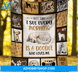 First Thing I See Every Morning Goldendoodle Blanket Gift For Dog Lovers Birthday Gift Home Decor Bedding Couch Sofa Soft and Comfy Cozy
