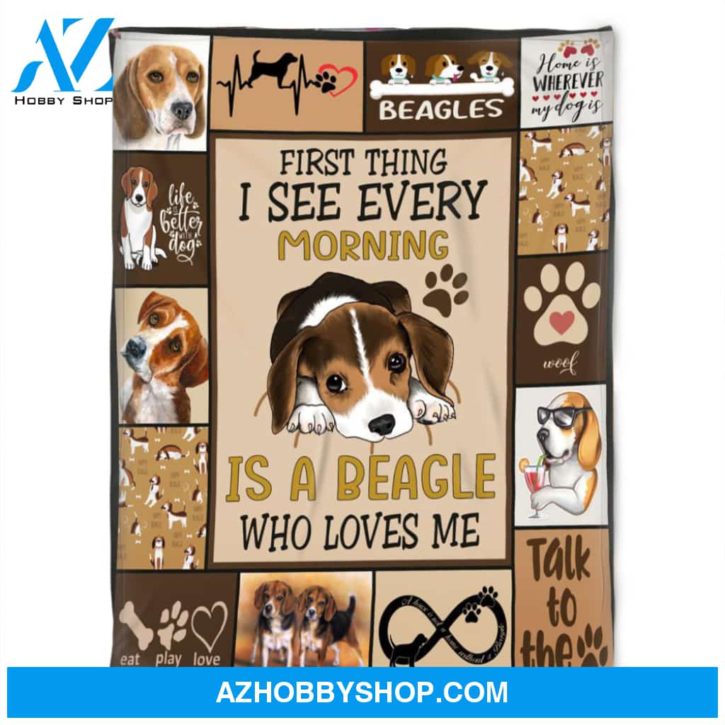 First Thing I See Every Morning, I Love Dog,Fleece Blanket.Gift For Dog Lover Family Home Decor Bedding Couch Sofa Soft and Comfy Cozy