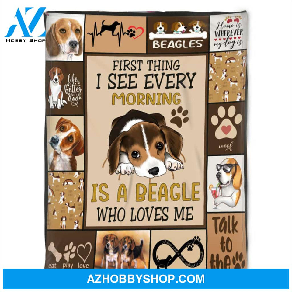 First Thing I See Every Morning, I Love Dog,Fleece Blanket.Gift For Dog Lover Family Home Decor Bedding Couch Sofa Soft and Comfy Cozy