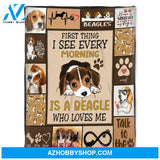 First Thing I See Every Morning, I Love Dog,Fleece Blanket.Gift For Dog Lover Family Home Decor Bedding Couch Sofa Soft and Comfy Cozy