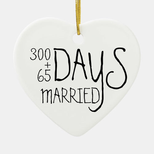 First Wedding Anniversary Married Wife Husband Ceramic Ornament
