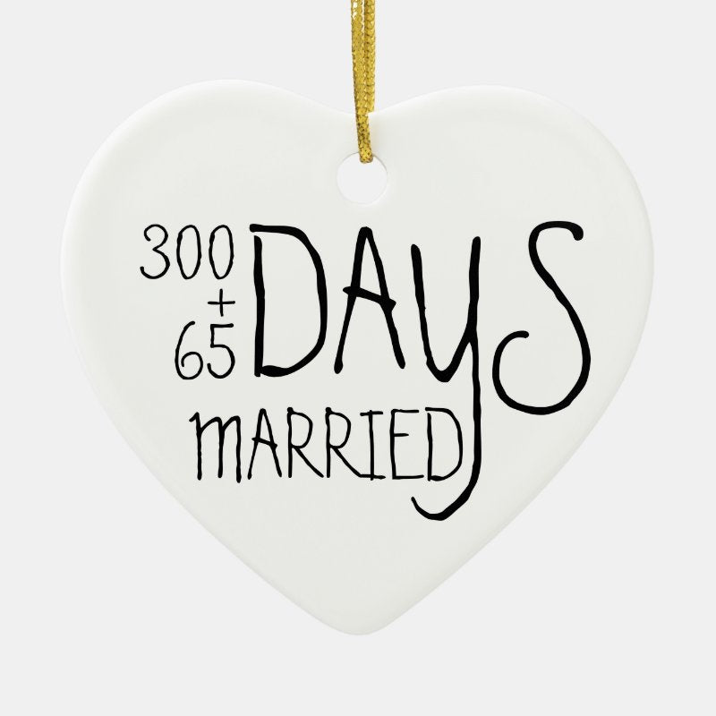 First Wedding Anniversary Married Wife Husband Ceramic Ornament