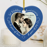 First Wedding Anniversary Photo Ceramic Ornament