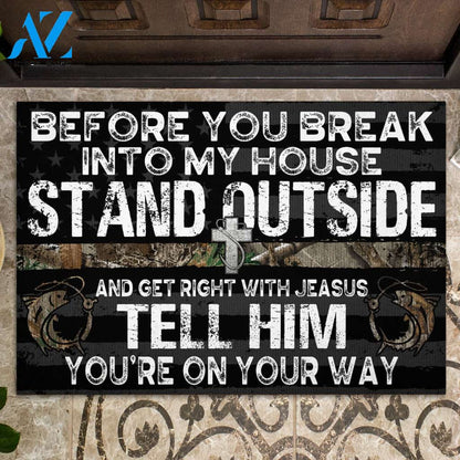 Fishing Before You Break Into My House Rubber Base Doormat