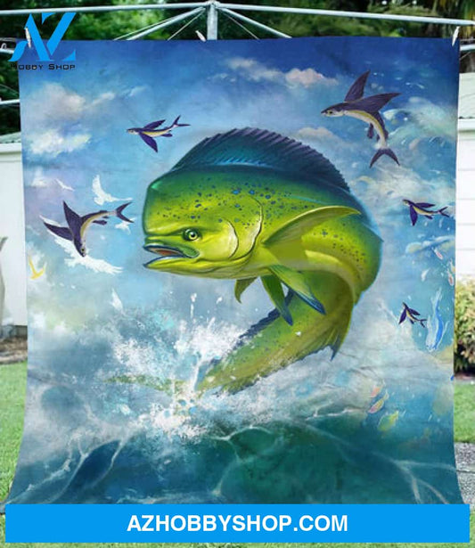 Fishing Blanket, Mahi-mahi Fleece Blanket