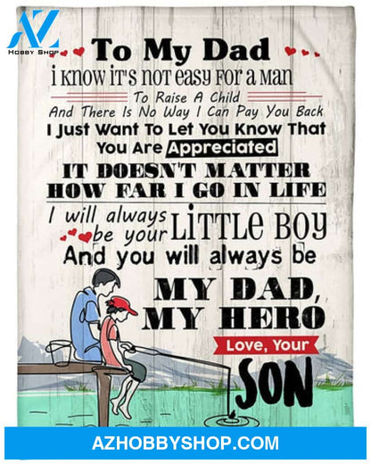 Fishing Dad I Know It's Not Easy For A Man Premium Fleece Blanket 