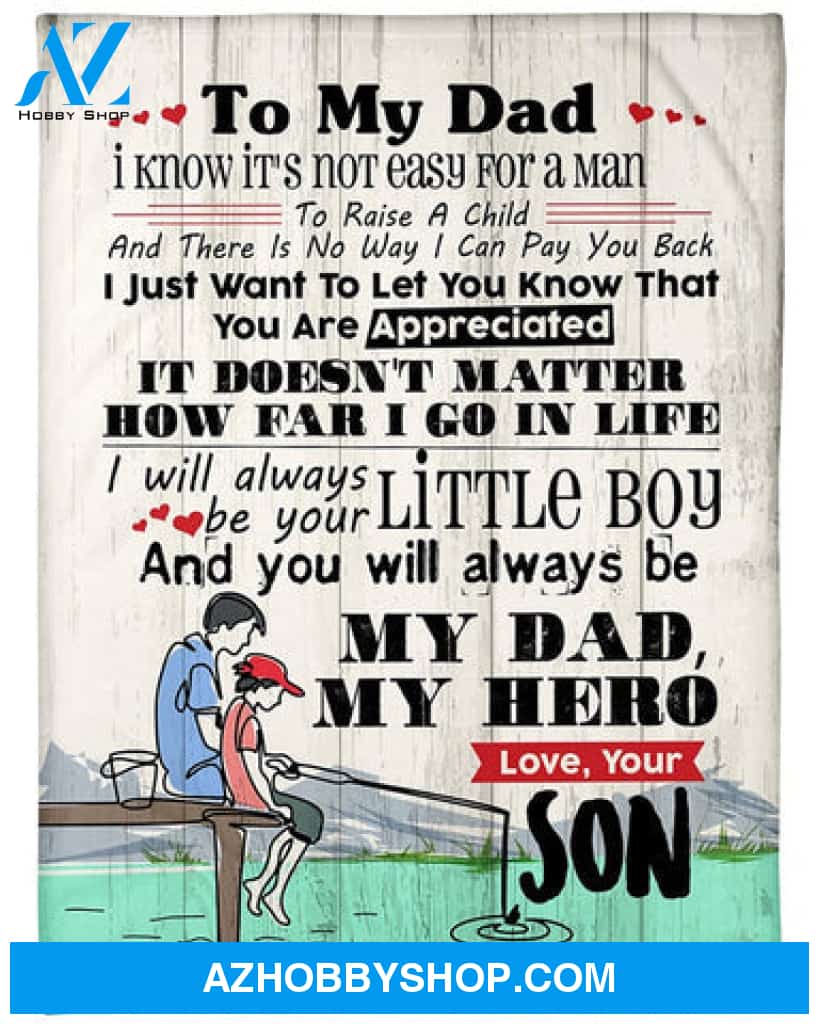 Fishing Dad I Know It's Not Easy For A Man Premium Fleece Blanket 