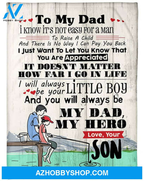 Fishing Dad I Know It's Not Easy For A Man Premium Fleece Blanket 