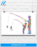 Fishing Father And Son Canvas Prints, Wall Decor Visual Art