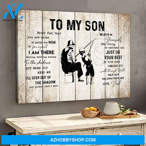 Fishing Gift To My Son From Dad Fishing Lover Canvas Gift For Son