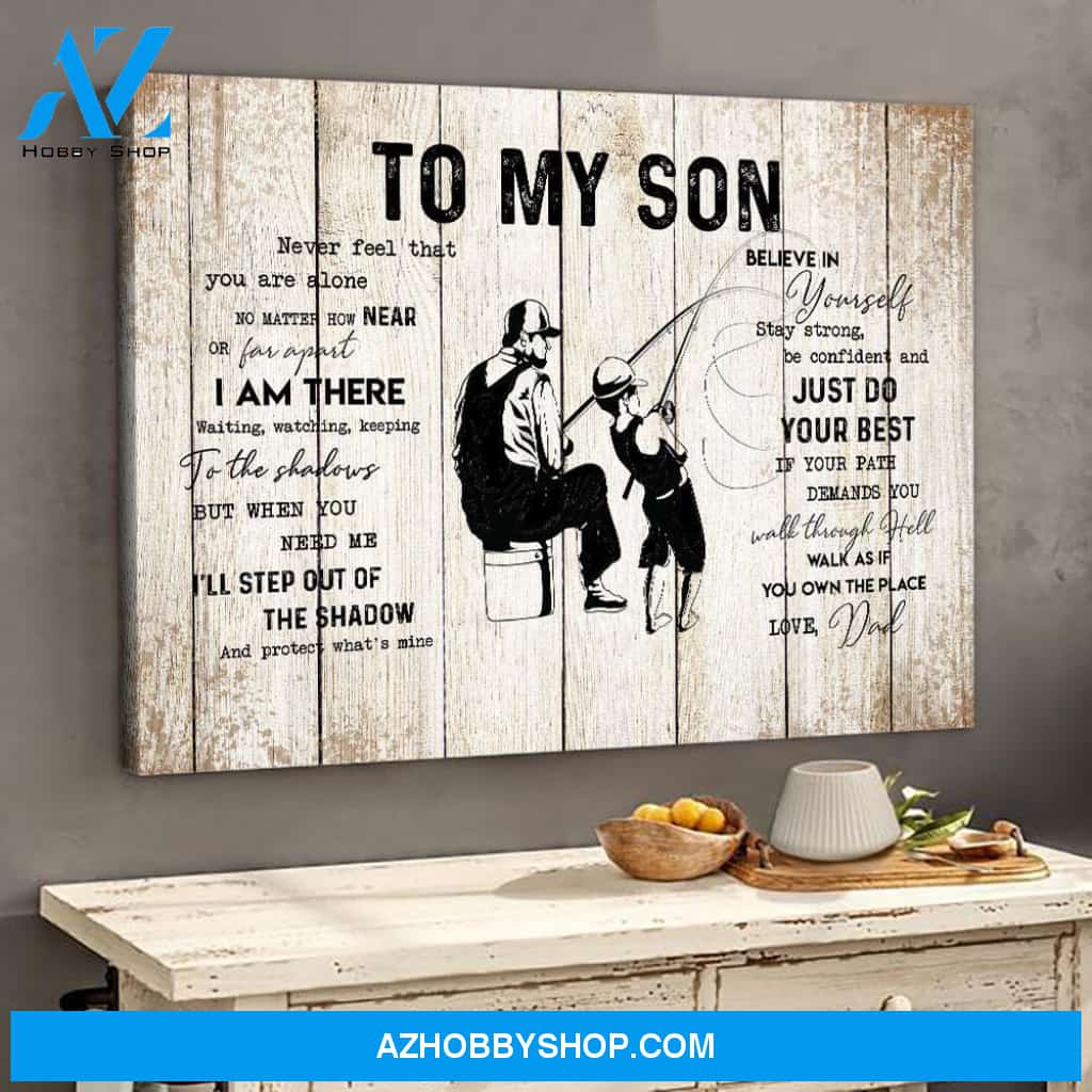 Fishing Gift To My Son From Dad Fishing Lover Canvas Gift For Son
