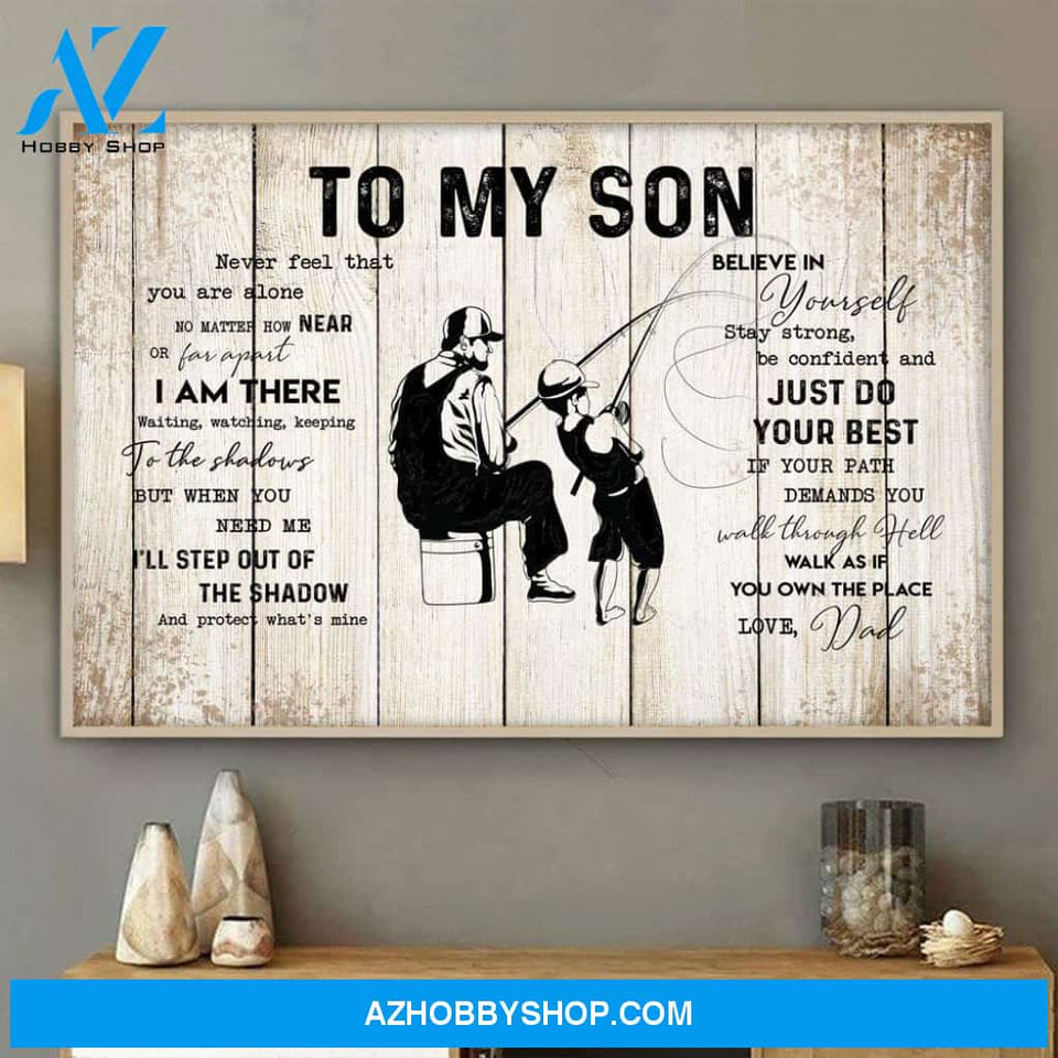 Fishing Gift To My Son From Dad Fishing Lover Poster Birthday Gift For Son Wall Art