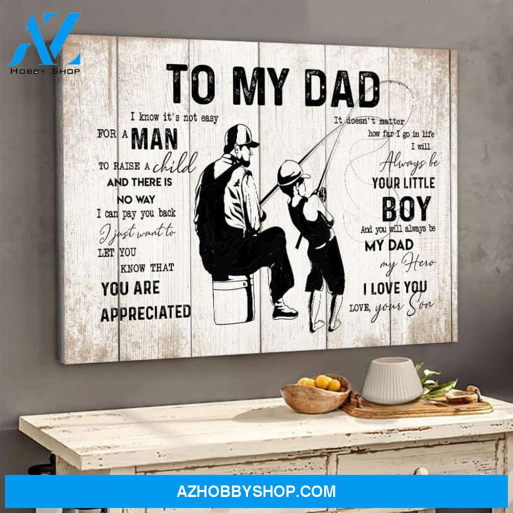 Fishing Gifts For Dad From Son Fishing Dad Fishing Lover Canvas Gift For Dad