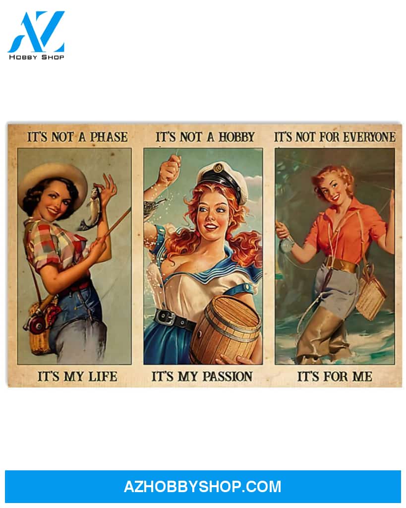 Fishing It's Not A Phase It's My Life Canvas Wall Art, Wall Decor Visual Art