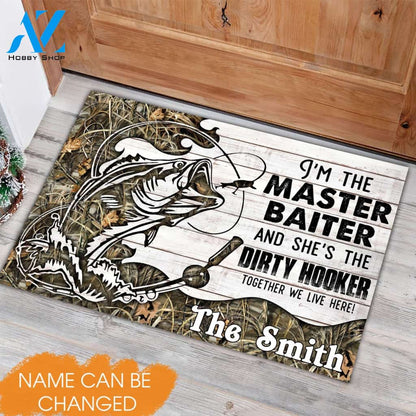 Fishing Personalized Rubber Base Doormat