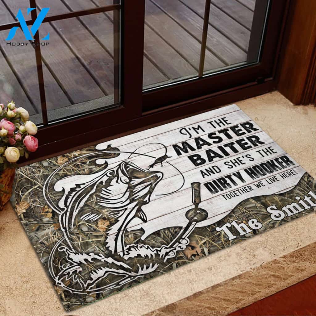Fishing Personalized Rubber Base Doormat