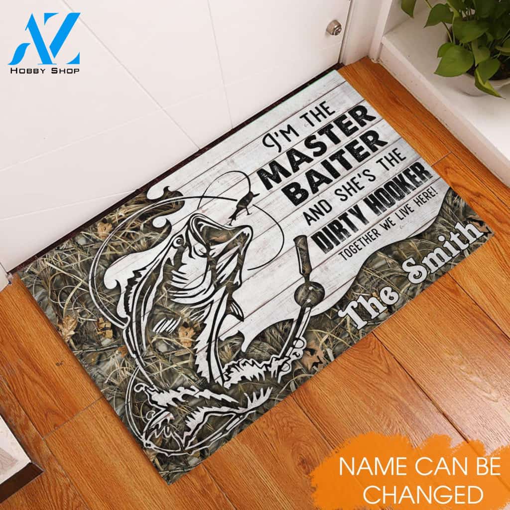 Fishing Personalized Rubber Base Doormat