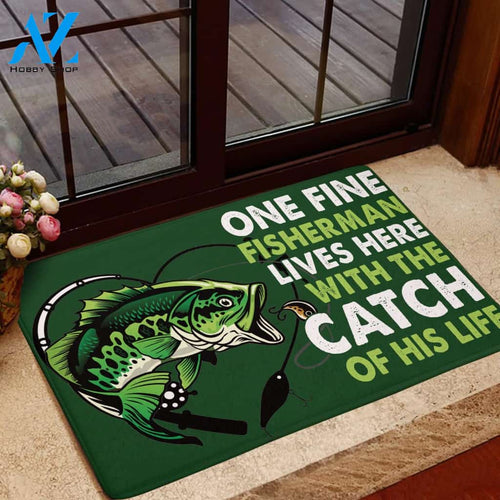 Fishing The Catch Easy Clean Welcome DoorMat | Felt And Rubber | DO1735