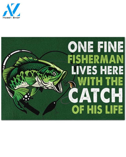 Fishing The Catch Easy Clean Welcome DoorMat | Felt And Rubber | DO1735