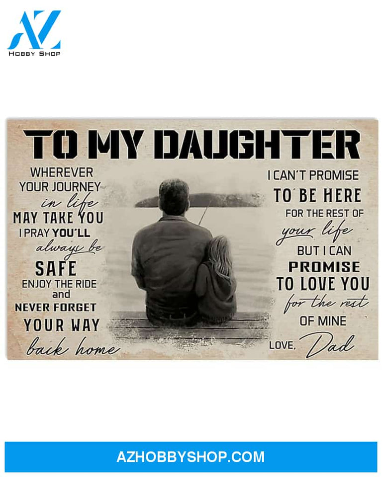 Fishing To My Daughter Canvas Wall Art, Wall Decor Visual Art