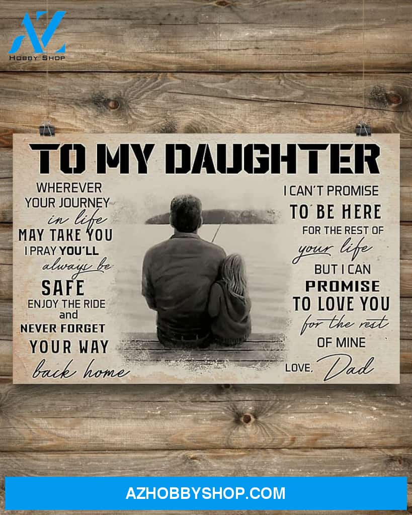 Fishing To My Daughter Canvas Wall Art, Wall Decor Visual Art