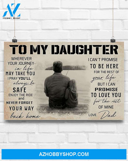 Fishing To My Daughter Canvas Wall Art, Wall Decor Visual Art