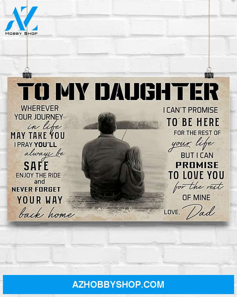 Fishing To My Daughter Canvas Wall Art, Wall Decor Visual Art