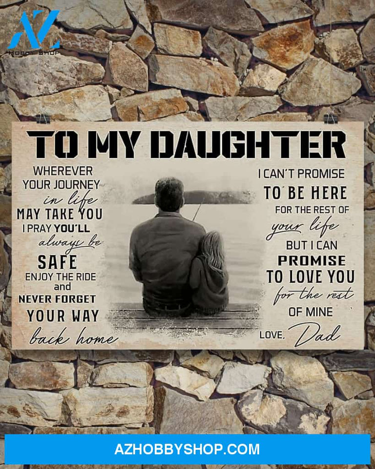 Fishing To My Daughter Canvas Wall Art, Wall Decor Visual Art