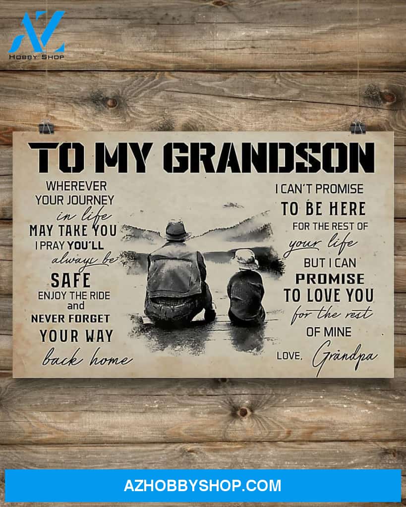 Fishing To My Grandson Canvas Gift, Wall Decor Visual Art