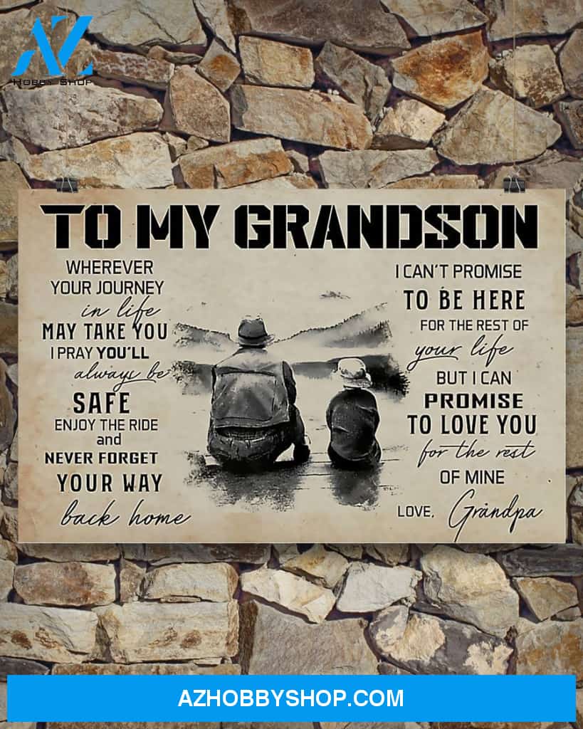 Fishing To My Grandson Canvas Gift, Wall Decor Visual Art