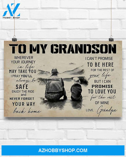 Fishing To My Grandson Canvas Gift, Wall Decor Visual Art