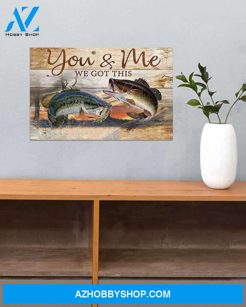 Fishing You And Me Canvas Gift, Wall Decor Visual Art